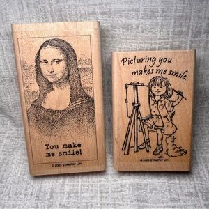 Stampin’ Up! “You Make Me Smile” Retired Rubber Stamp Pair 😊